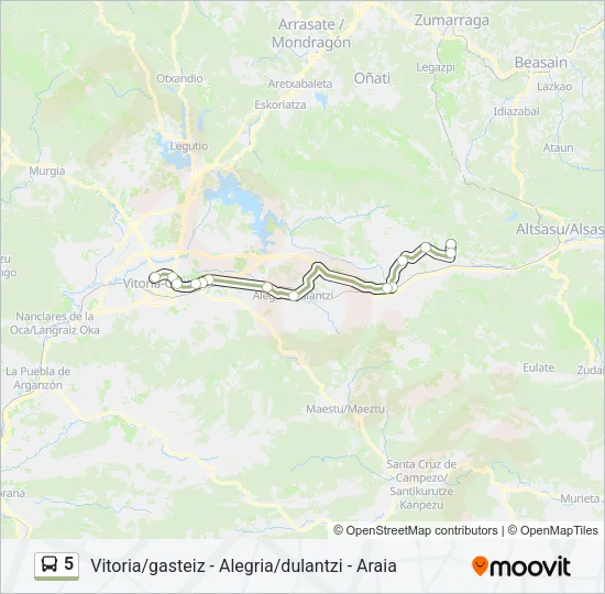 5 Bus Line Map