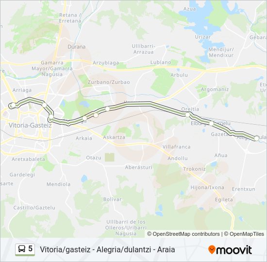 Mapa de 5 de autobús