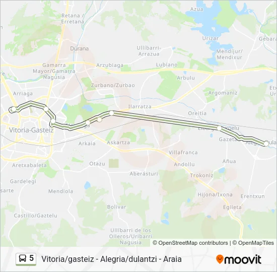 5 bus Mapa de línia