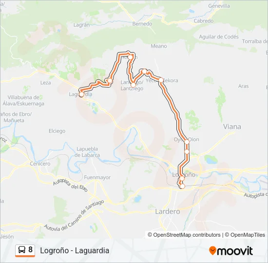 8 Bus Line Map