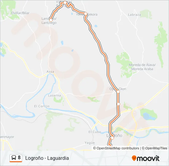8 Bus Line Map