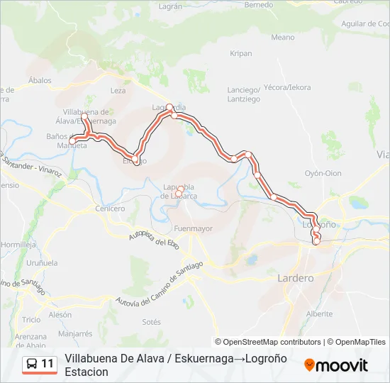 11 Bus Line Map