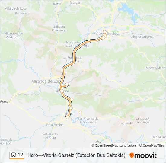 12 Bus Line Map