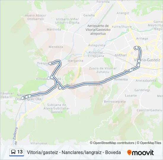 13 Bus Line Map