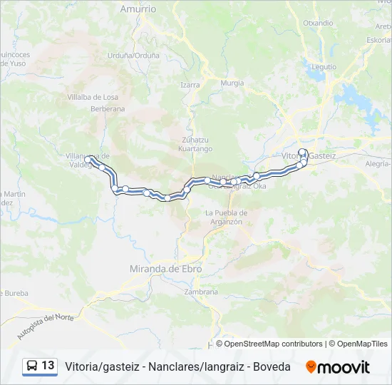 13 Bus Line Map