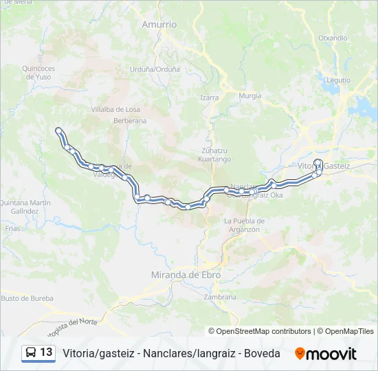 13 Bus Line Map