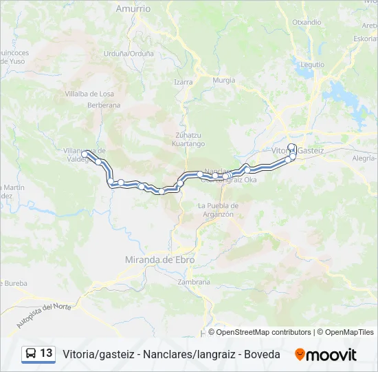 13 Bus Line Map