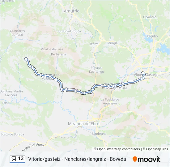 13 Bus Line Map