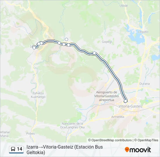 14 Bus Line Map