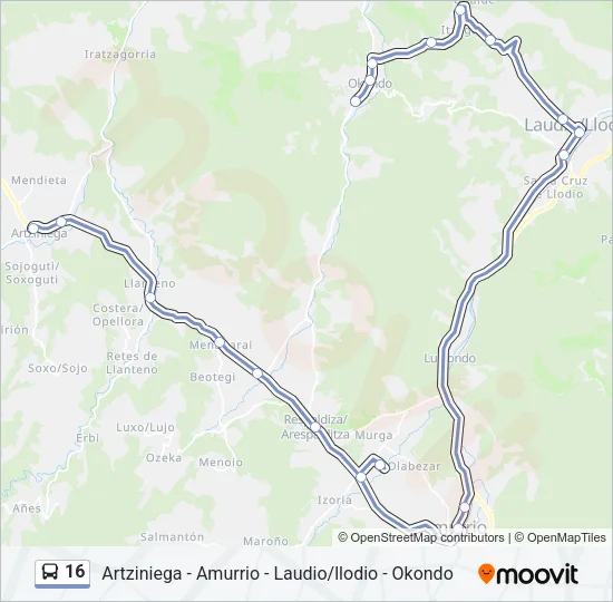16 Bus Line Map
