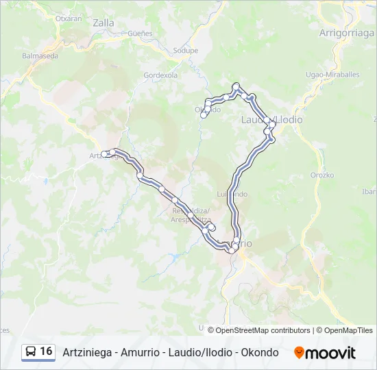 16 Bus Line Map