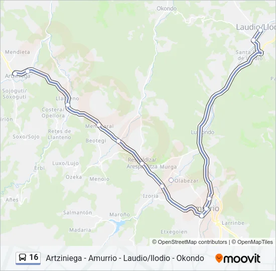 16 Bus Line Map