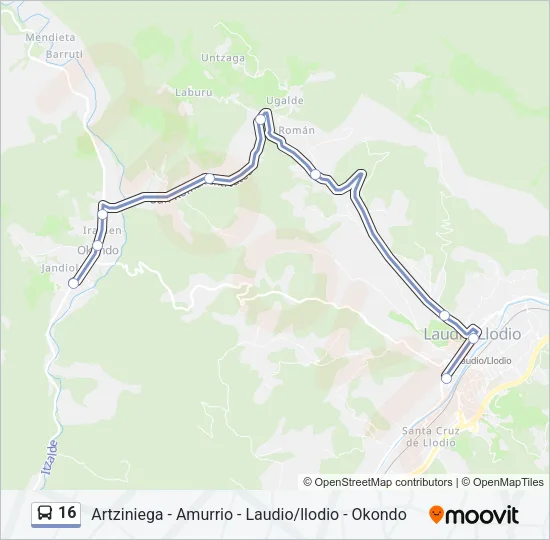 16 Bus Line Map