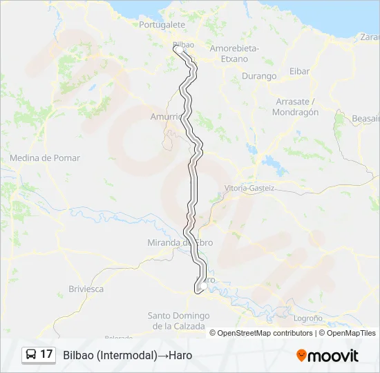 17 Bus Line Map