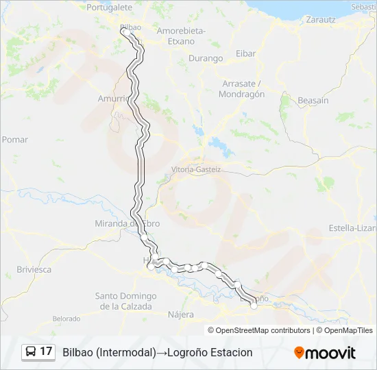 17 Bus Line Map