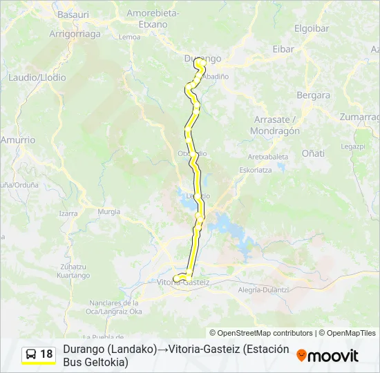 18 Bus Line Map
