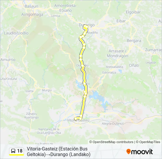 18 Bus Line Map