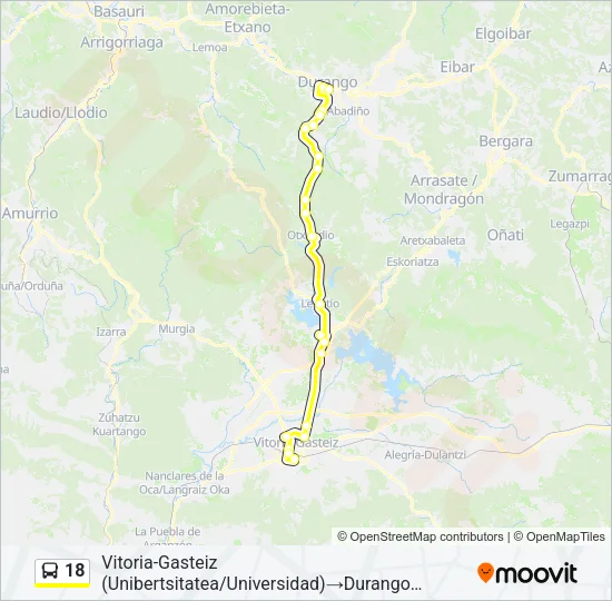 18 Bus Line Map