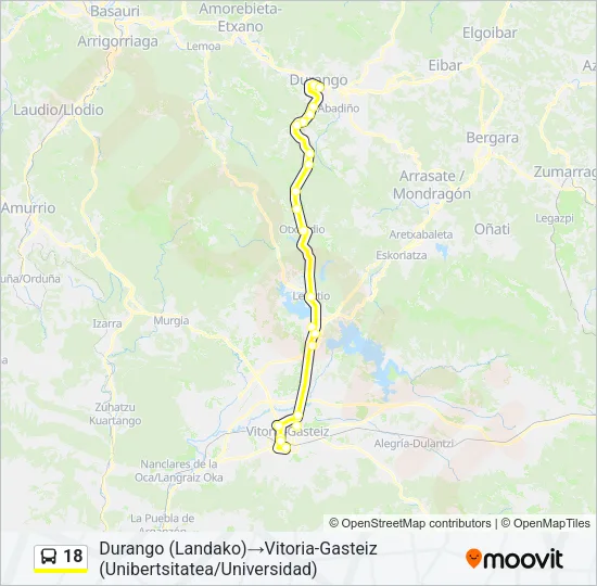 18 Bus Line Map