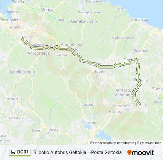 Mapa de DG01 de autobús