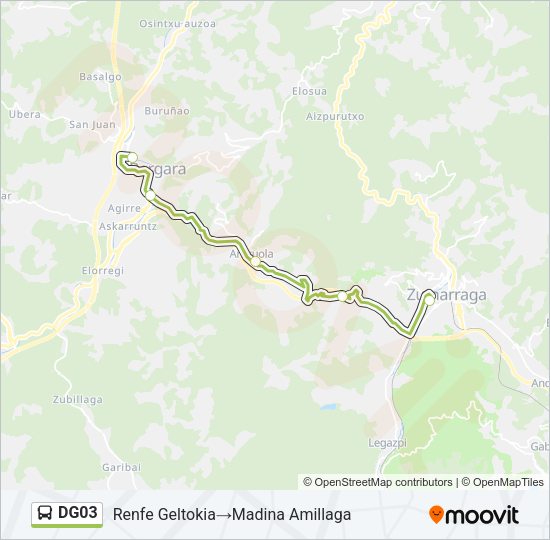 Mapa de DG03 de autobús