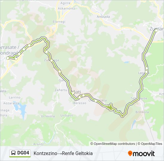 Mapa de DG04 de autobús