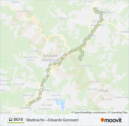 Mapa de DG10 de autobús