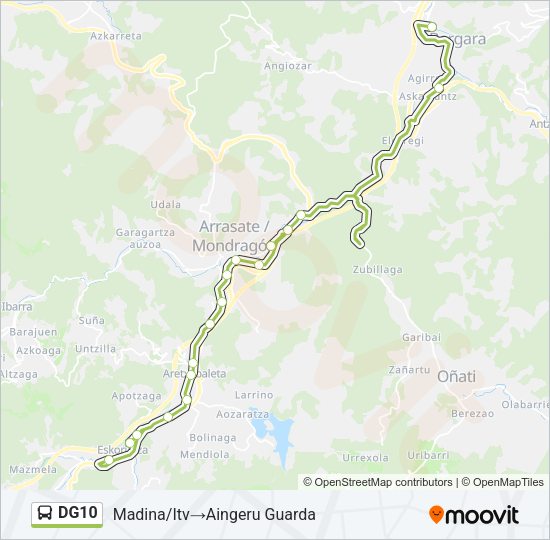 Mapa de DG10 de autobús