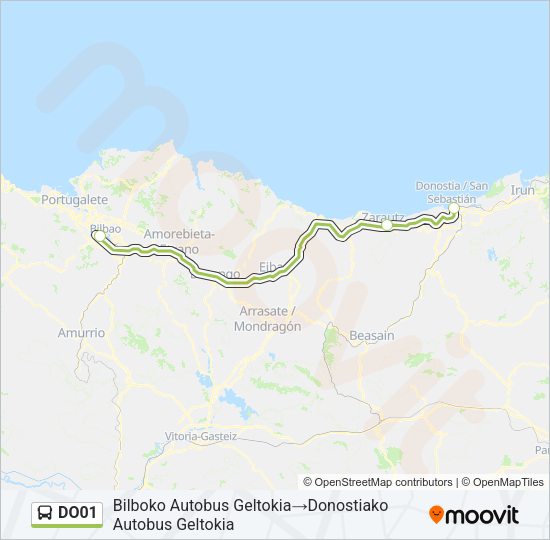 Mapa de DO01 de autobús