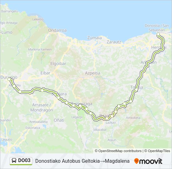 Mapa de DO03 de autobús