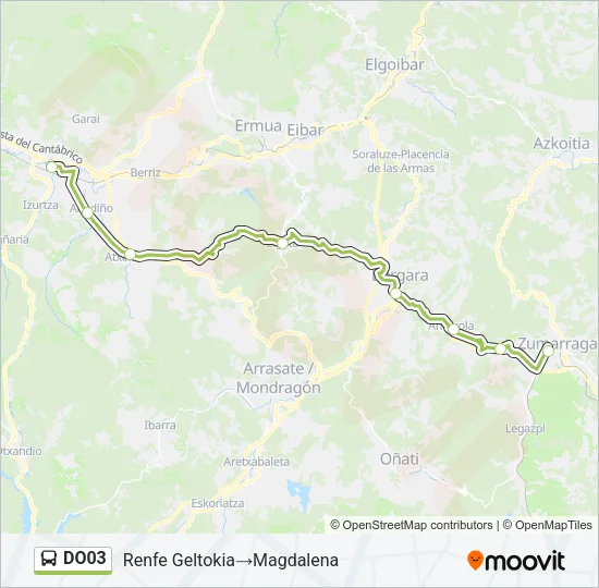 DO03 bus Mapa de línia