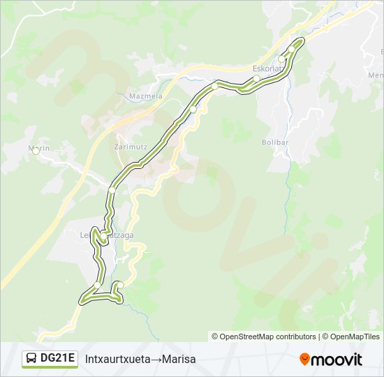 Mapa de DG21E de autobús