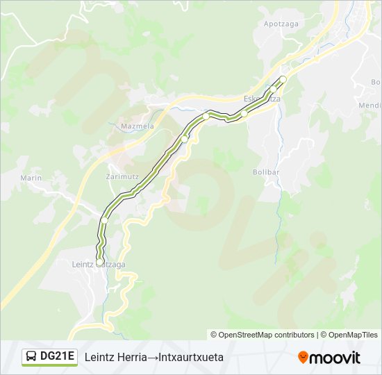 Mapa de DG21E de autobús