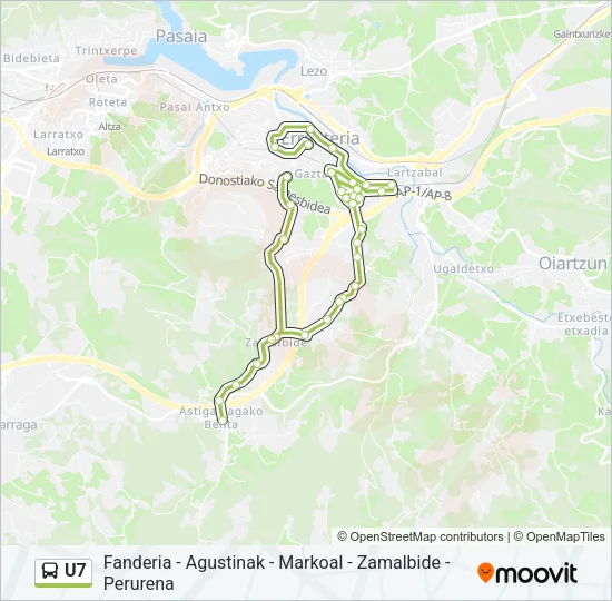 U7 Bus Line Map
