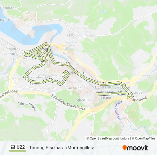 U22 Bus Line Map
