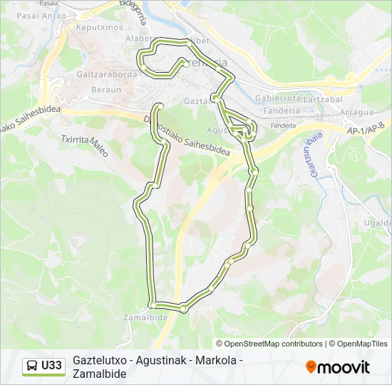U33 Bus Line Map