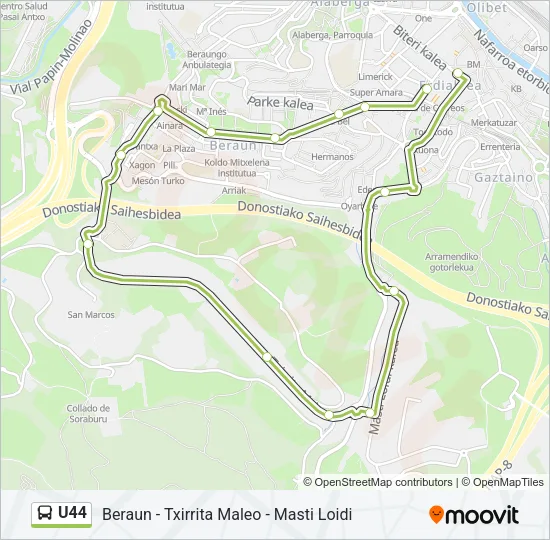 U44 Bus Line Map