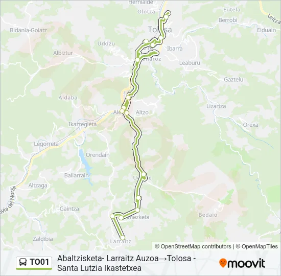 TO01 Bus Line Map