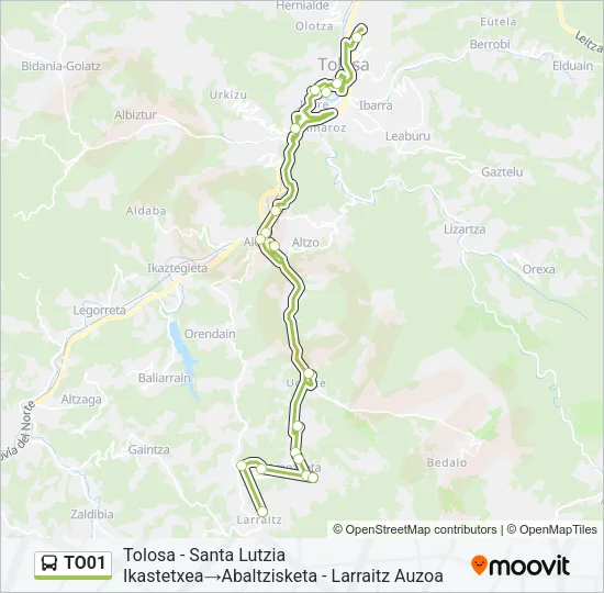 TO01 Bus Line Map