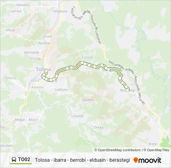 TO02 bus Mapa de línia