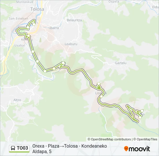 TO03 Bus Line Map