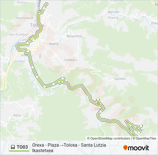 TO03 Bus Line Map