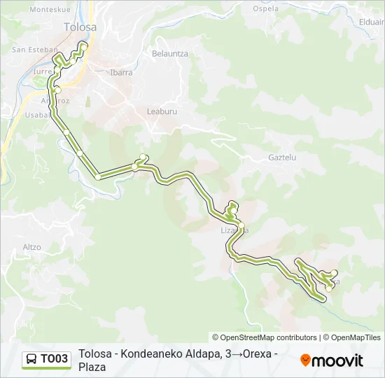 TO03 Bus Line Map
