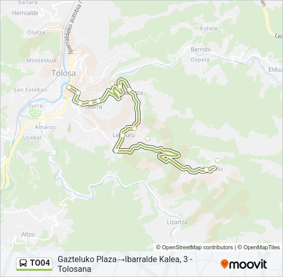 Mapa de TO04 de autobús