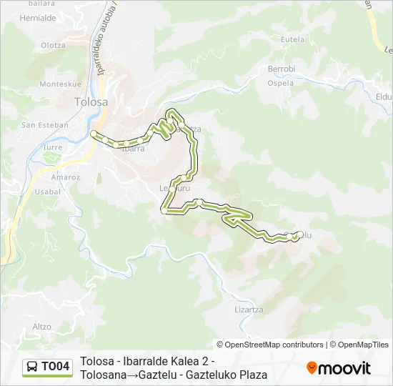 TO04 bus Mapa de línia