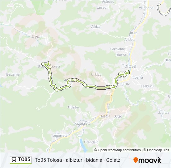 Mapa de TO05 de autobús