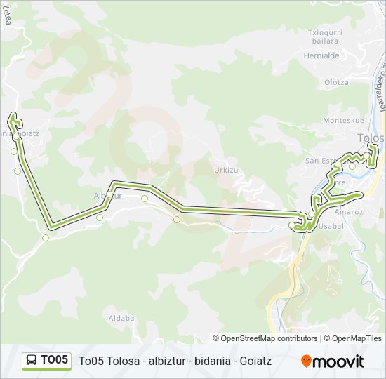 Mapa de TO05 de autobús