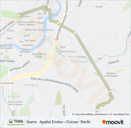Mapa de TO06 de autobús