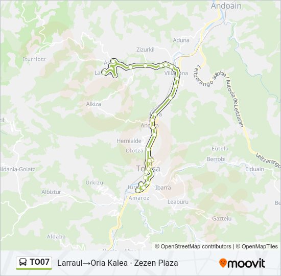 Mapa de TO07 de autobús