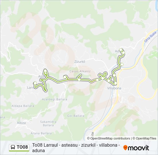 Mapa de TO08 de autobús